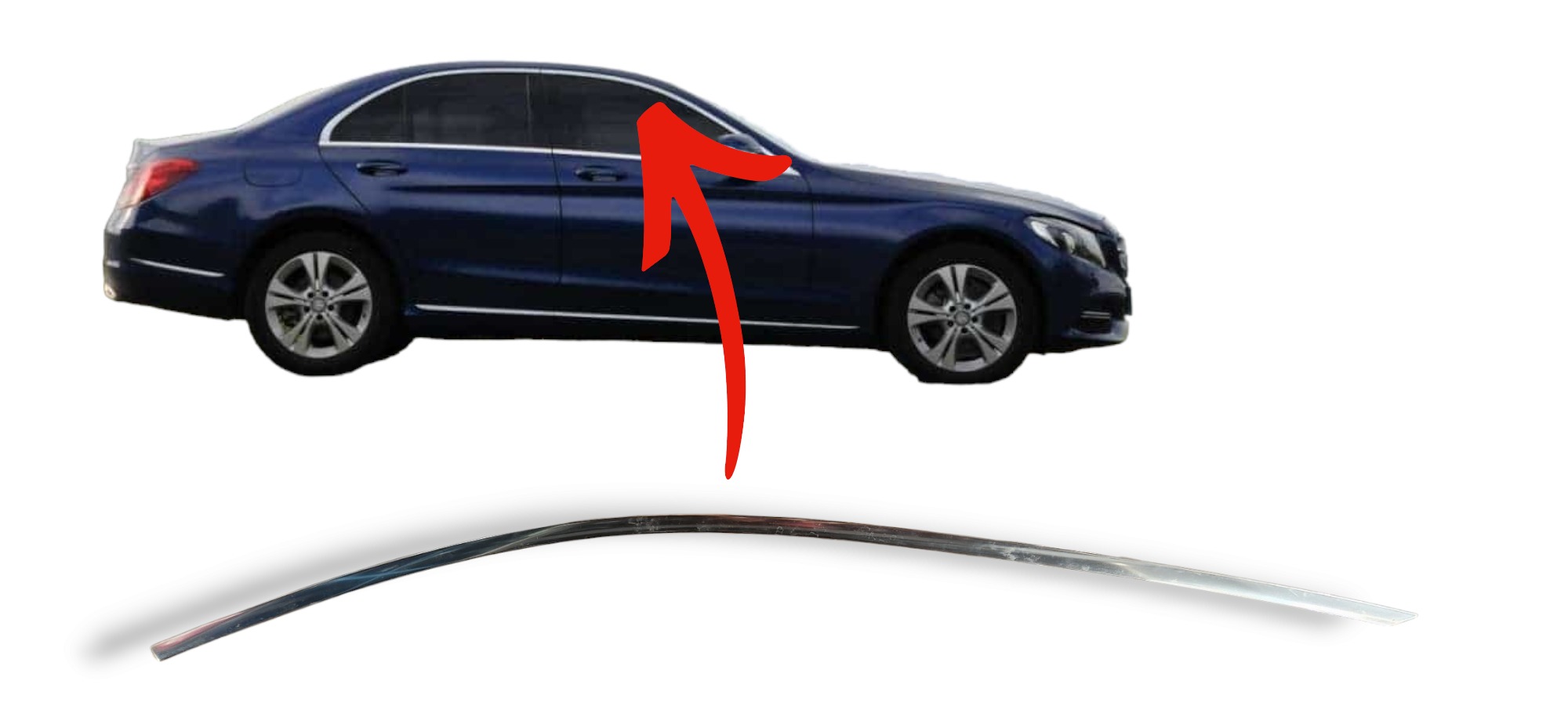 Friso Aplique Porta Dianteira Direita Mercedes C180 C200  Cromado
