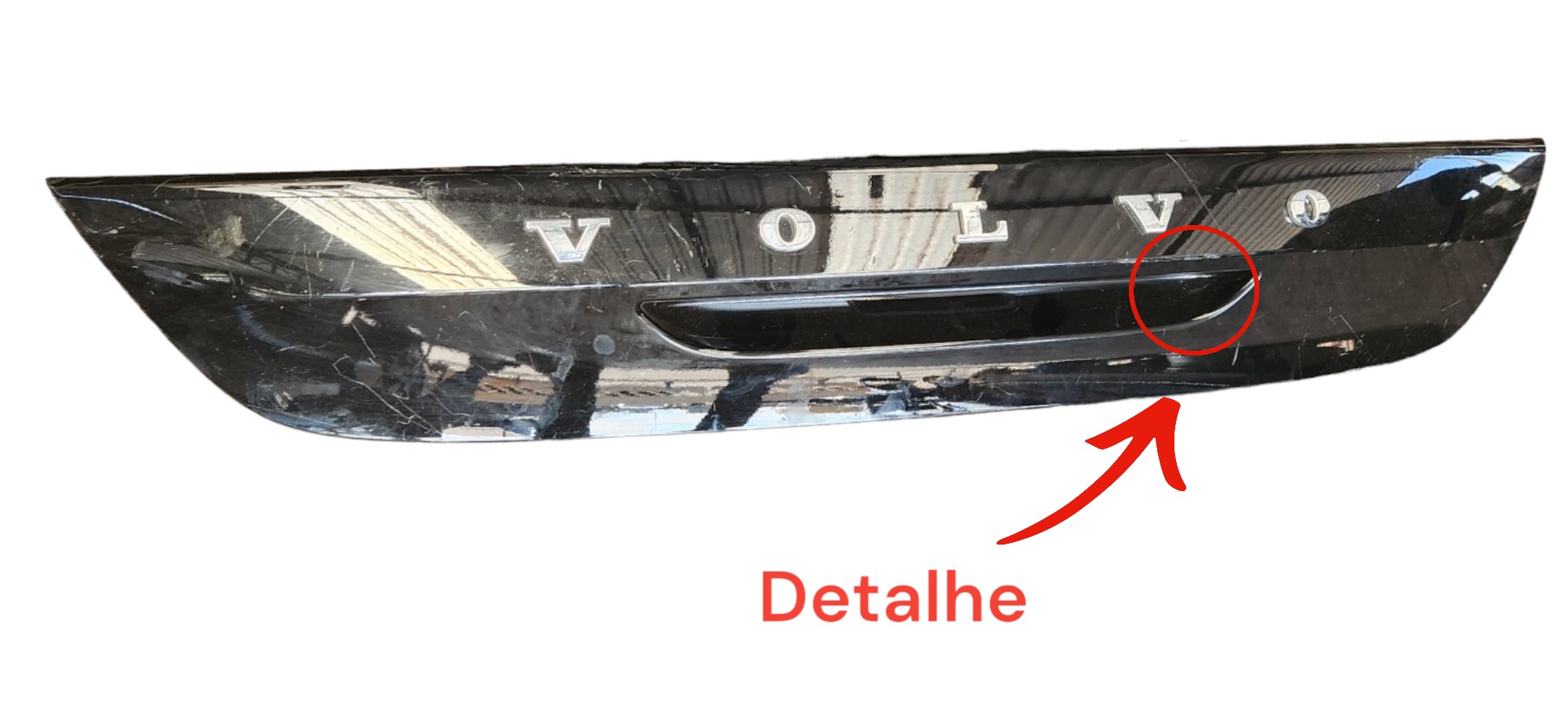 Aplique Traseiro Tampa Volvo V40 Cross Preta