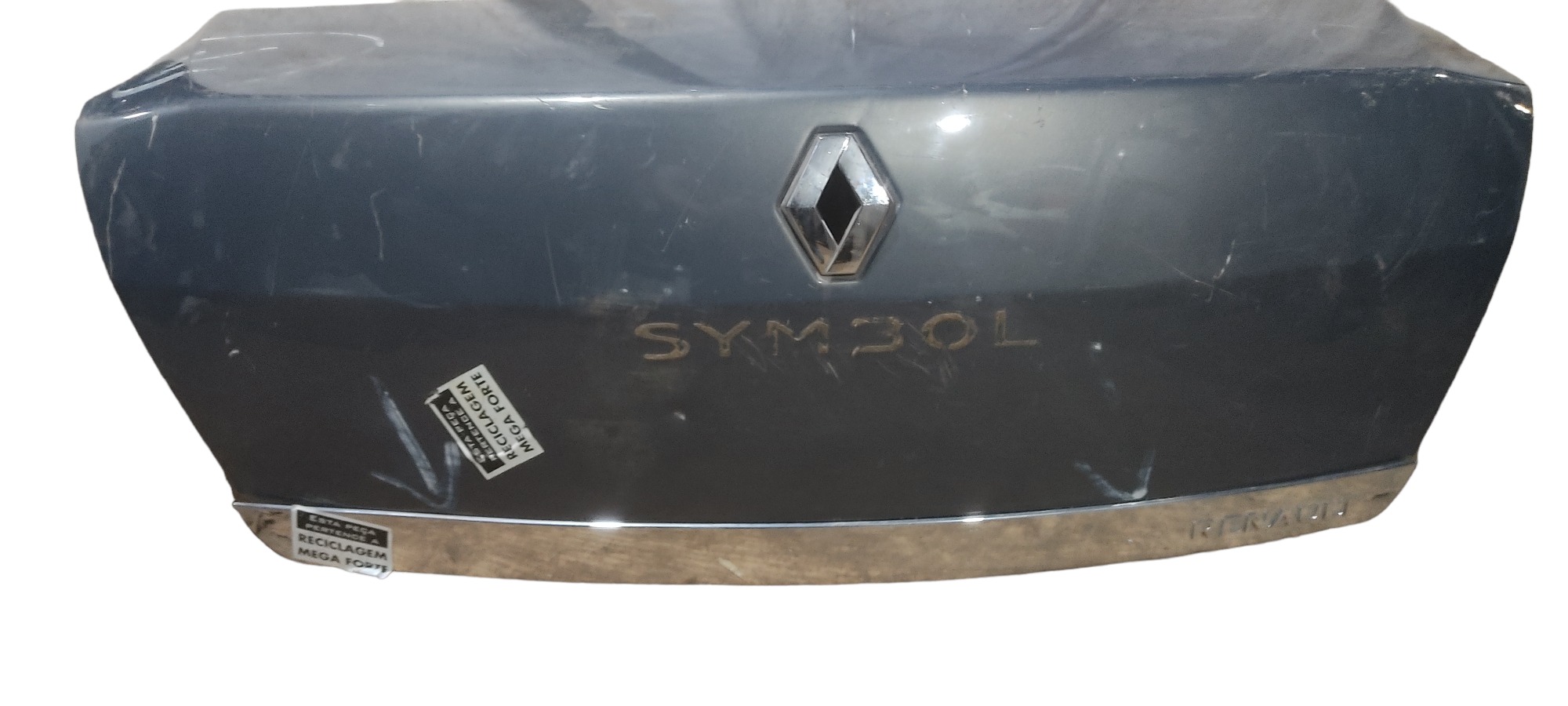 Tampa Traseira Renault Symbol 2010 2011 Amassada Azul