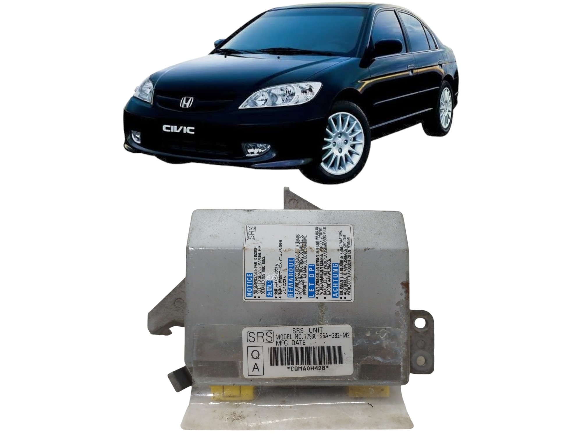 CENTRAL MÓDULO AIRBAG HONDA CIVIC 2001 A 2006 ORIGINAL 2