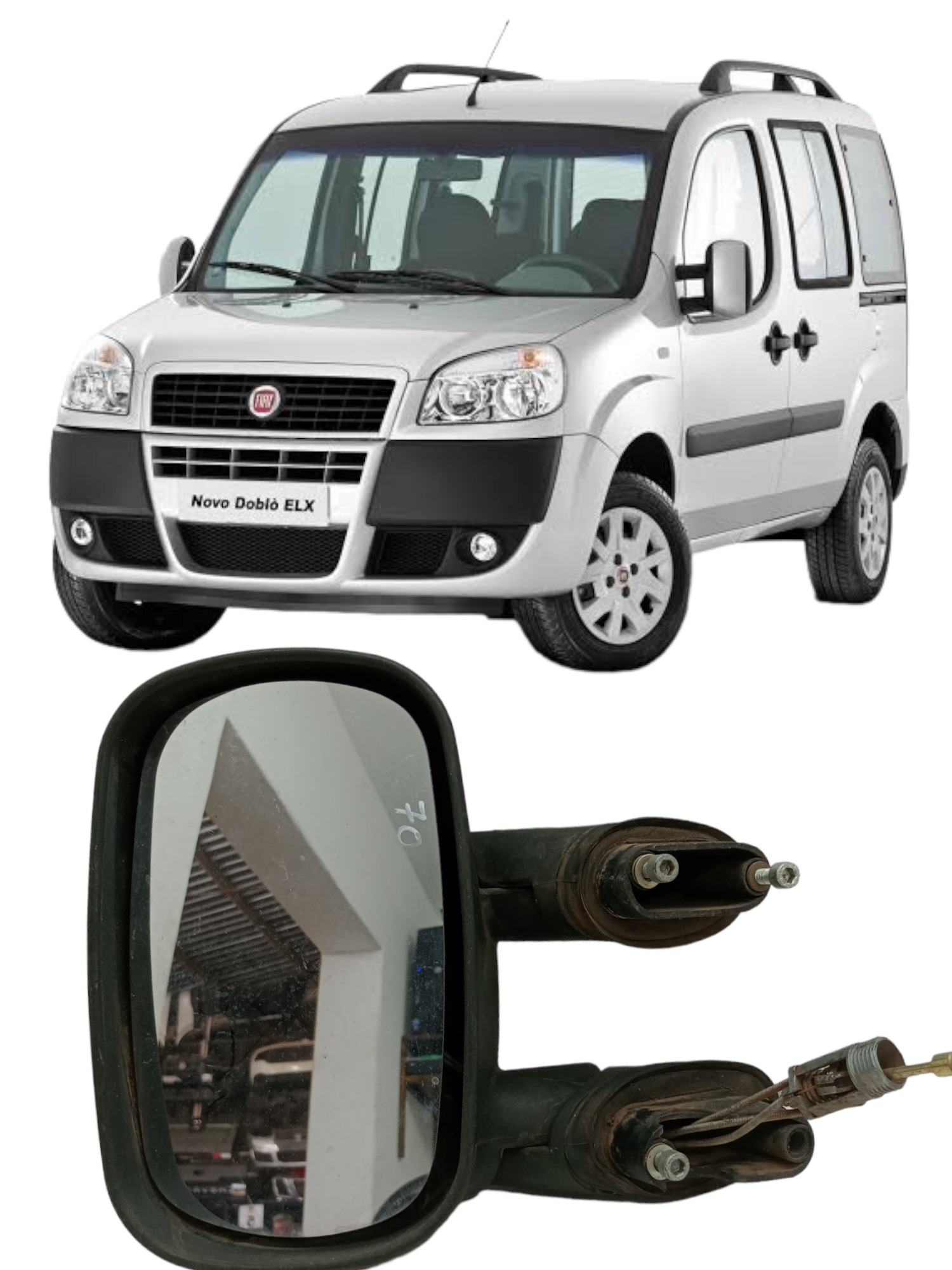 Retrovisor L/e Manual Fiat Doblo 2002 A 2011original 4