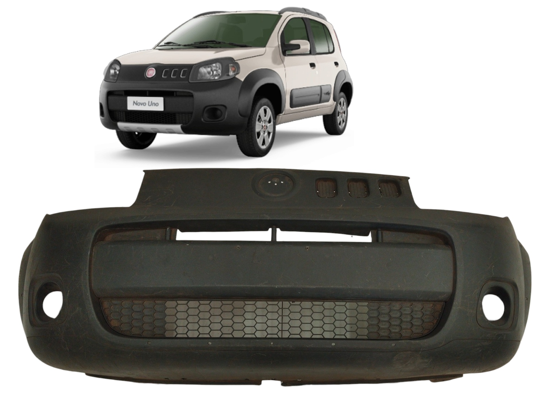 Parachoque Dianteiro Fiat Uno Way 10/14 Original C/furo