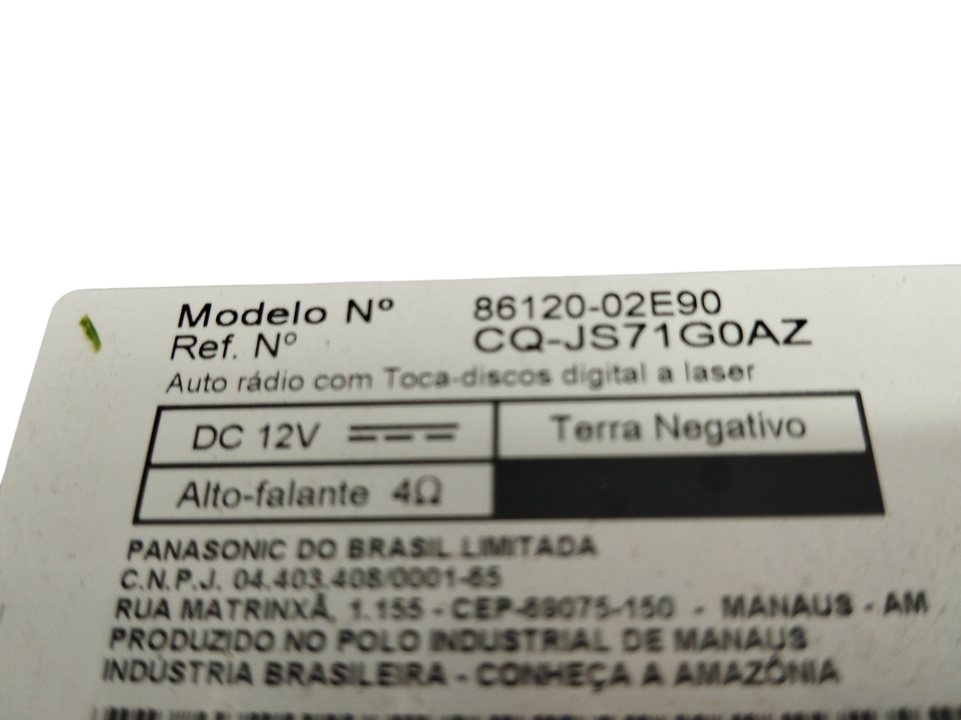 Radio Original Toyota Corolla 2013 86120-02e90 Sem Código 7