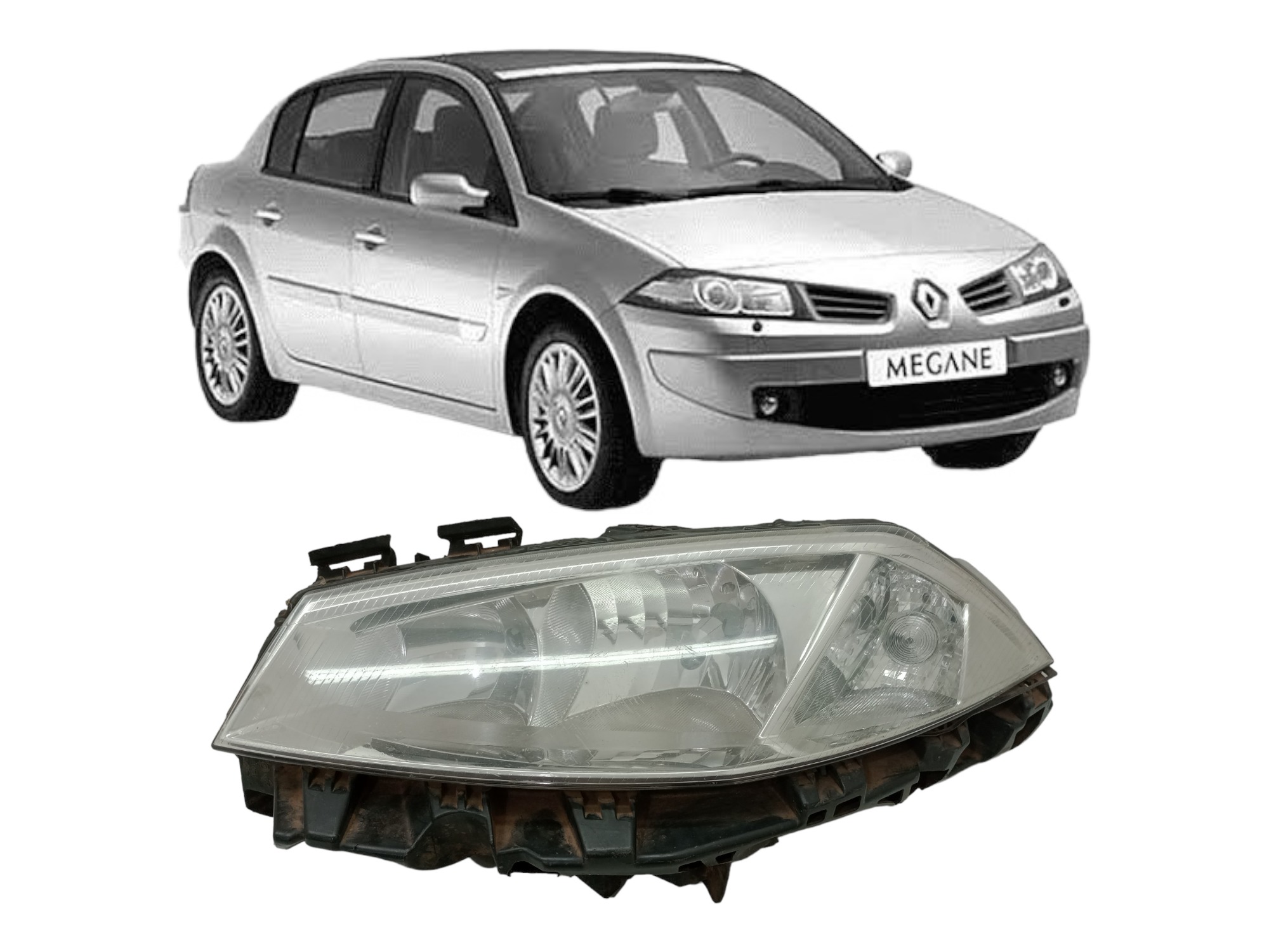 Farol L/e Renault Megane 2006 A 2013 Cromado Original  Direito 2