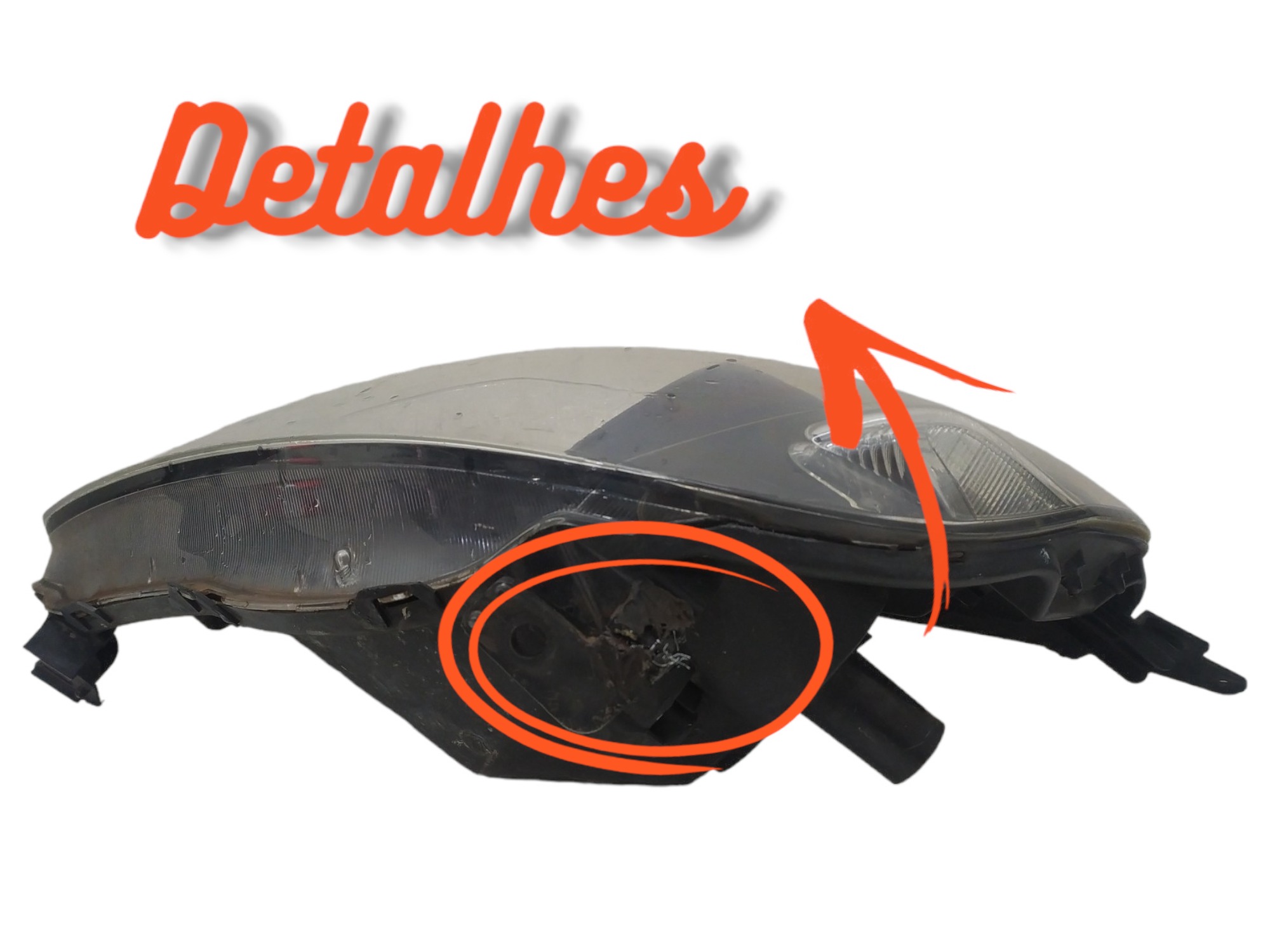 FAROL L/E HONDA FIT 2003 A 2008 ORIGINAL C/DETALHE- 612861.1 8