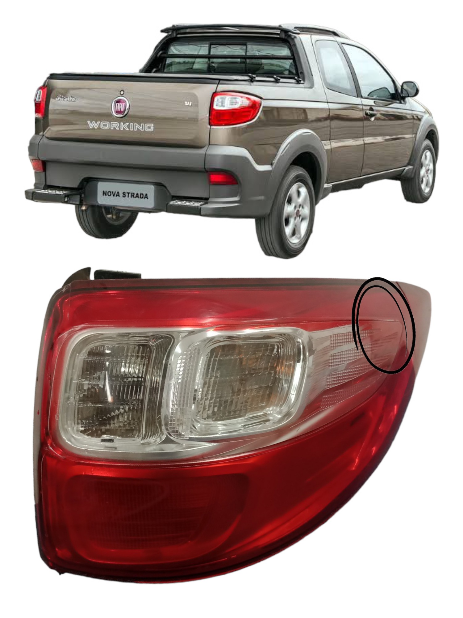 Lanterna tras L/D fiat strada 2014 a 18 original c/detalhe 2