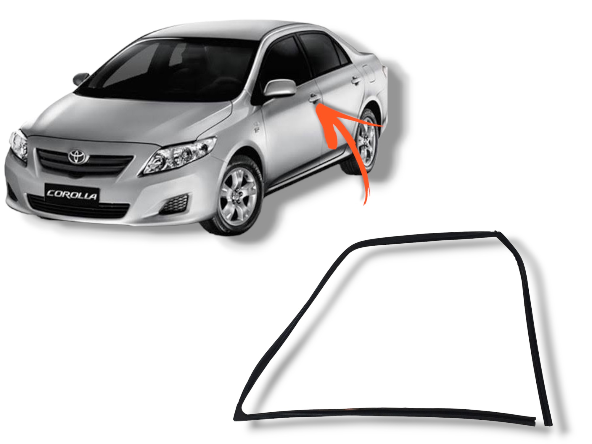 Canaleta Vidro Dianteiro L/e Corolla 2008 A 2012