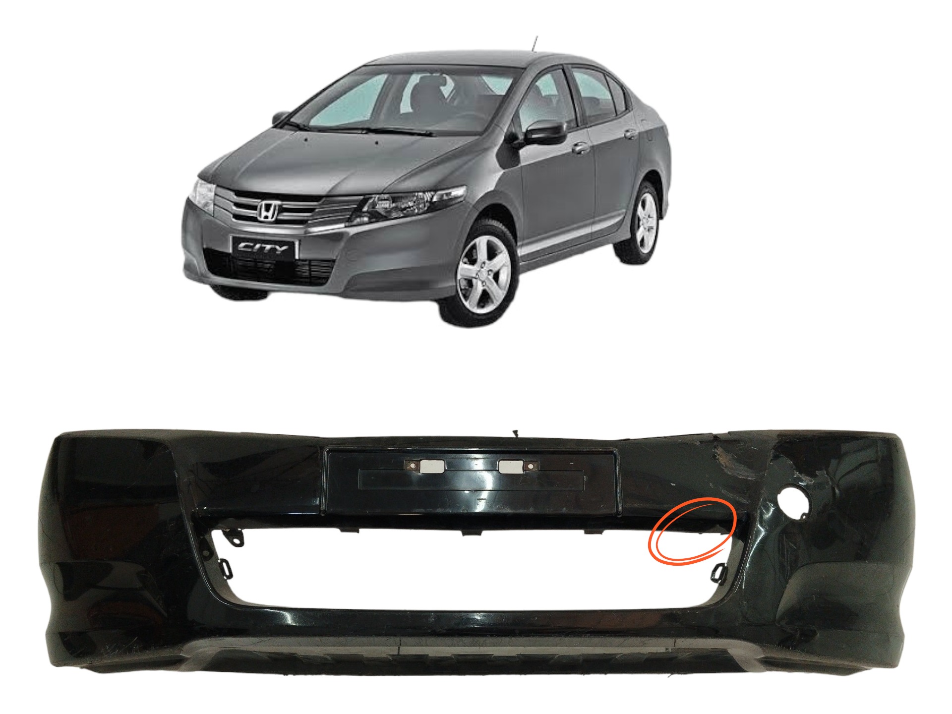 Parachoque dianteiro honda city 2010 a 13 original c/detal