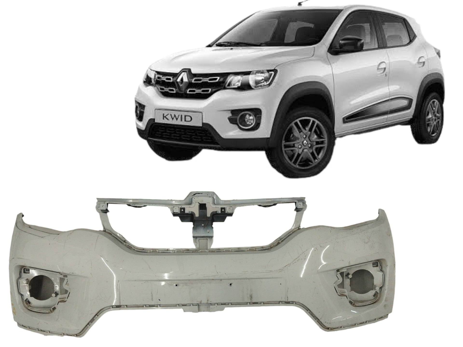 Parachoque Dianteiro Renault Kwid 2017 A 2021 Original  Branco 2