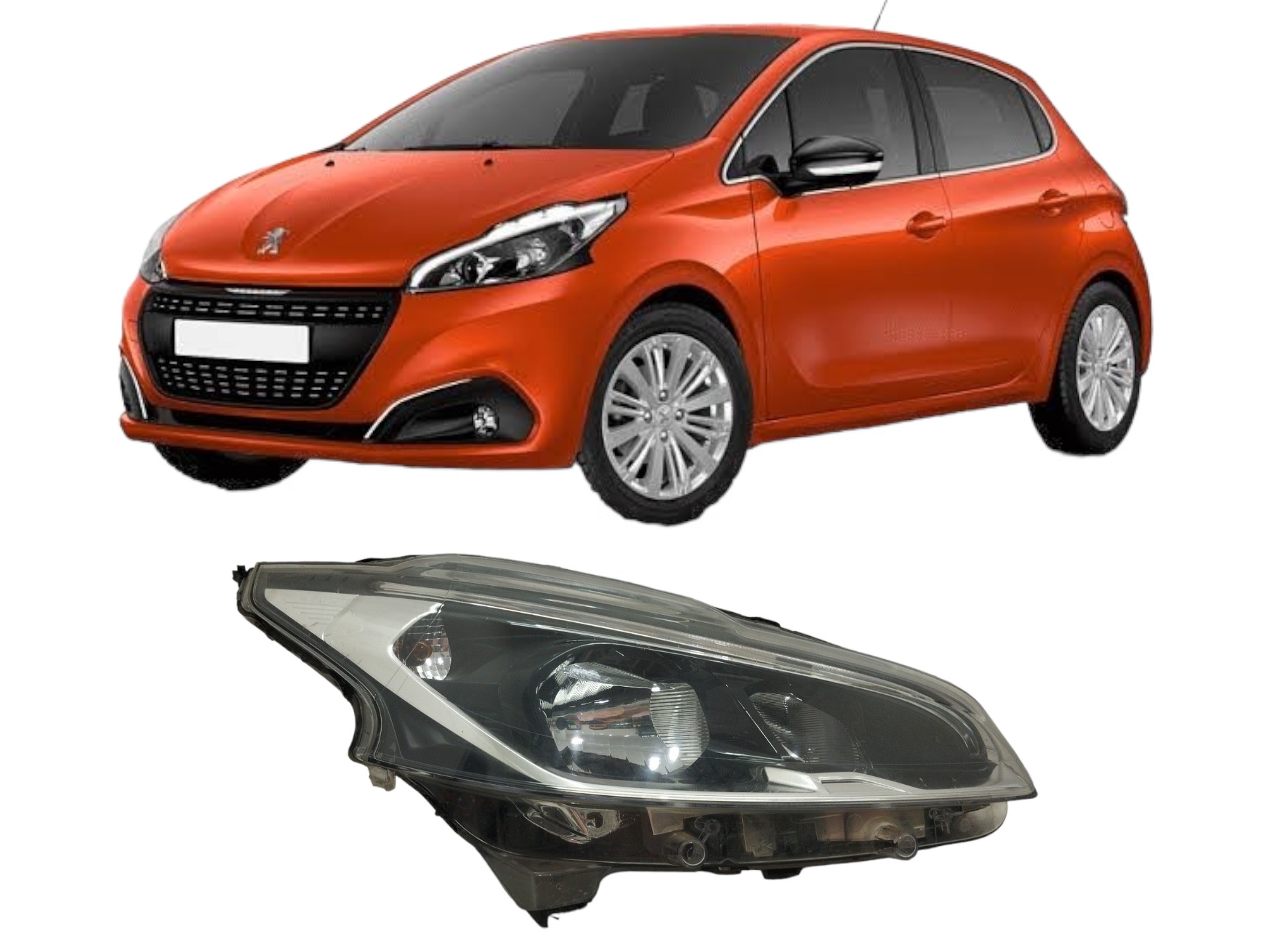 FAROL L/D PEUGEOT 208 17 A 19 ORIGINAL M/NEGRA C/LED DETALHE