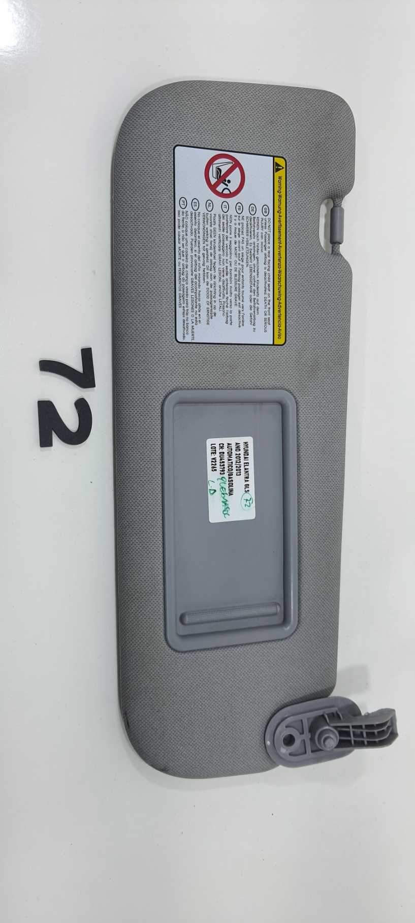 Quebra Sol Lado Direito Hyundai Elantra Gls 2013 V2265 2