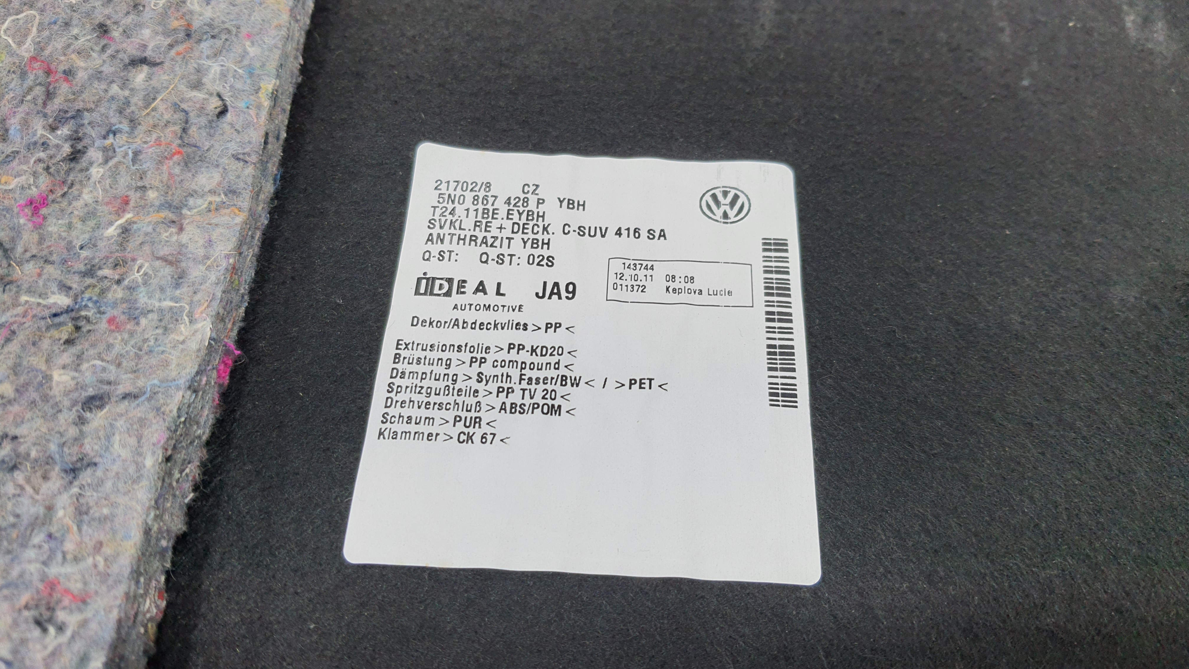 Forro Porta Malas Direito Volkswagen Tiguan 2012 V2249 6