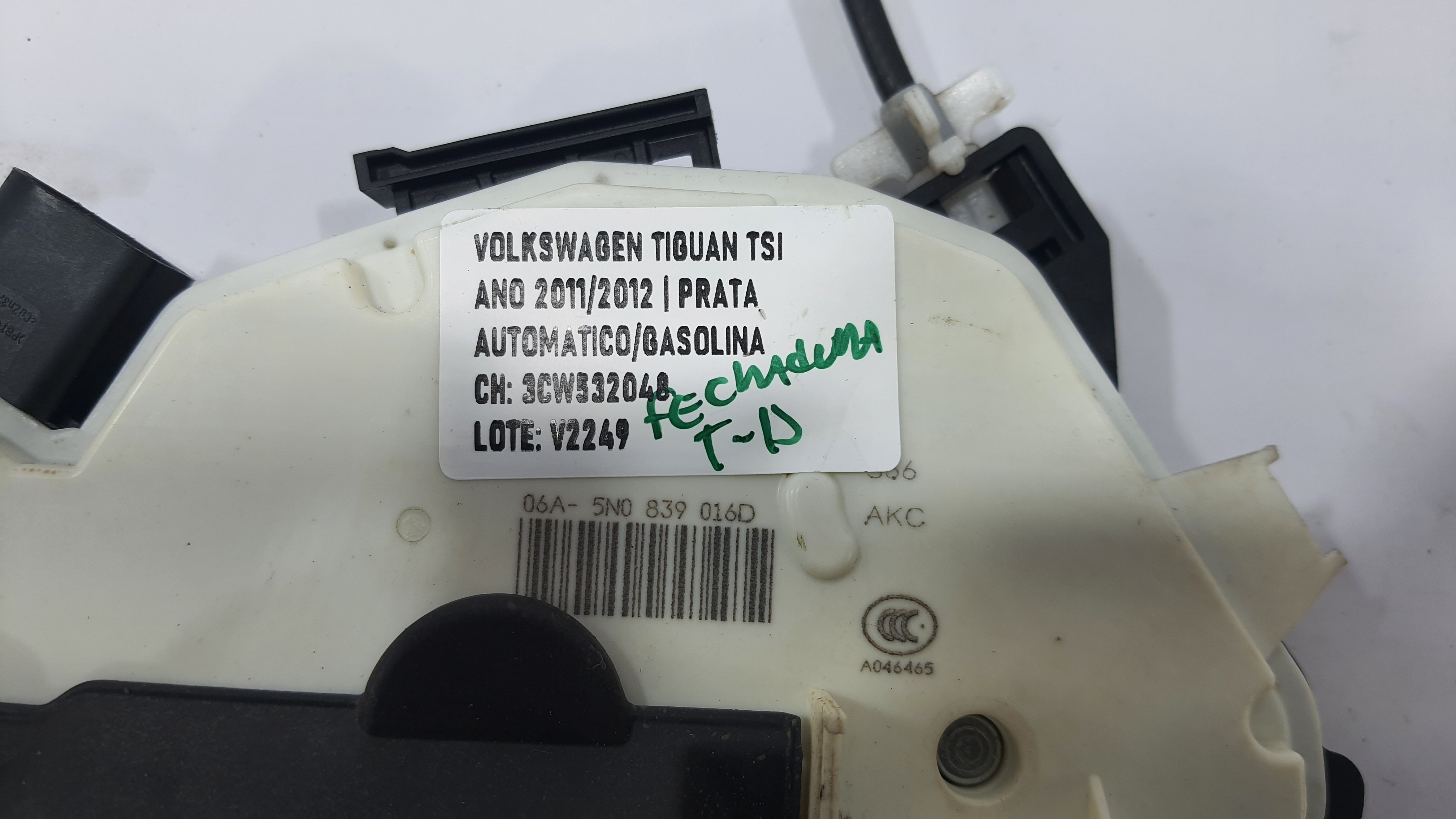 Fechadura Traseira Direita Volkswagen Tiguan 2012 V2249 2