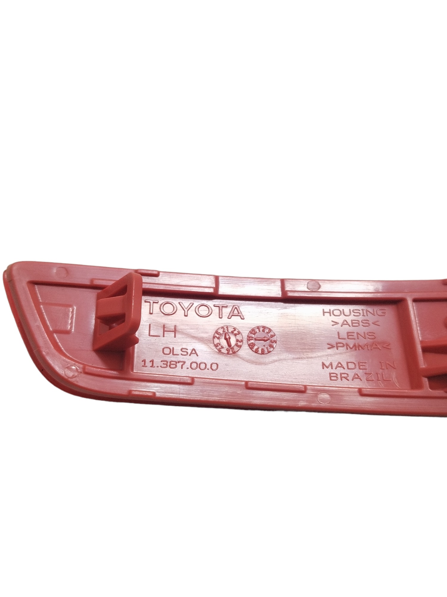Refletor Tras Esqu Para-choque Corolla 2014 A 2019 Novo Vermelho 5