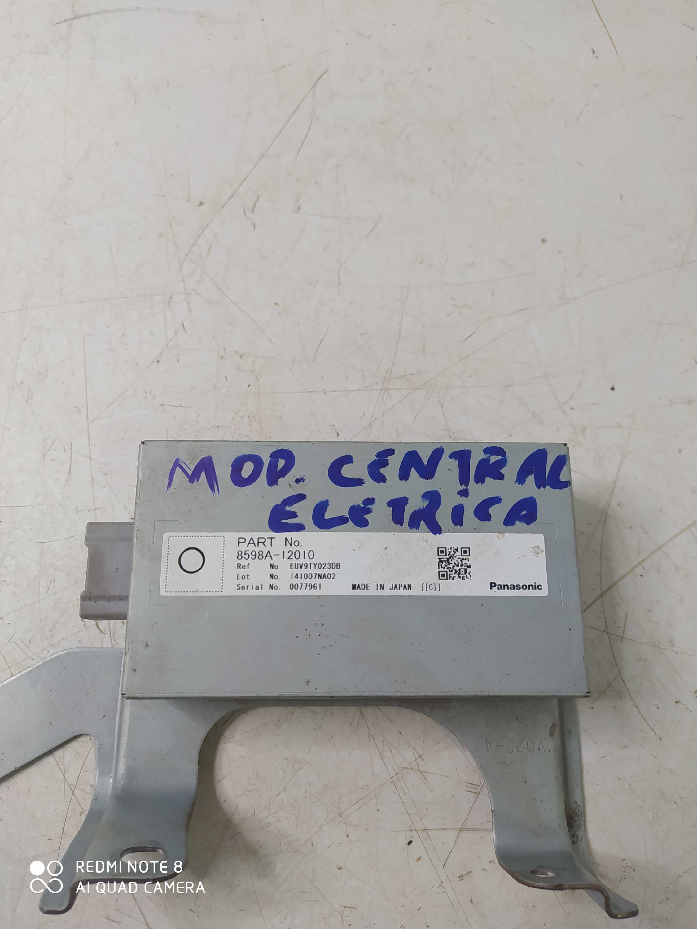 Módulo Central Elétrica Toyota Corolla  2.0 2015 8598a12010 5